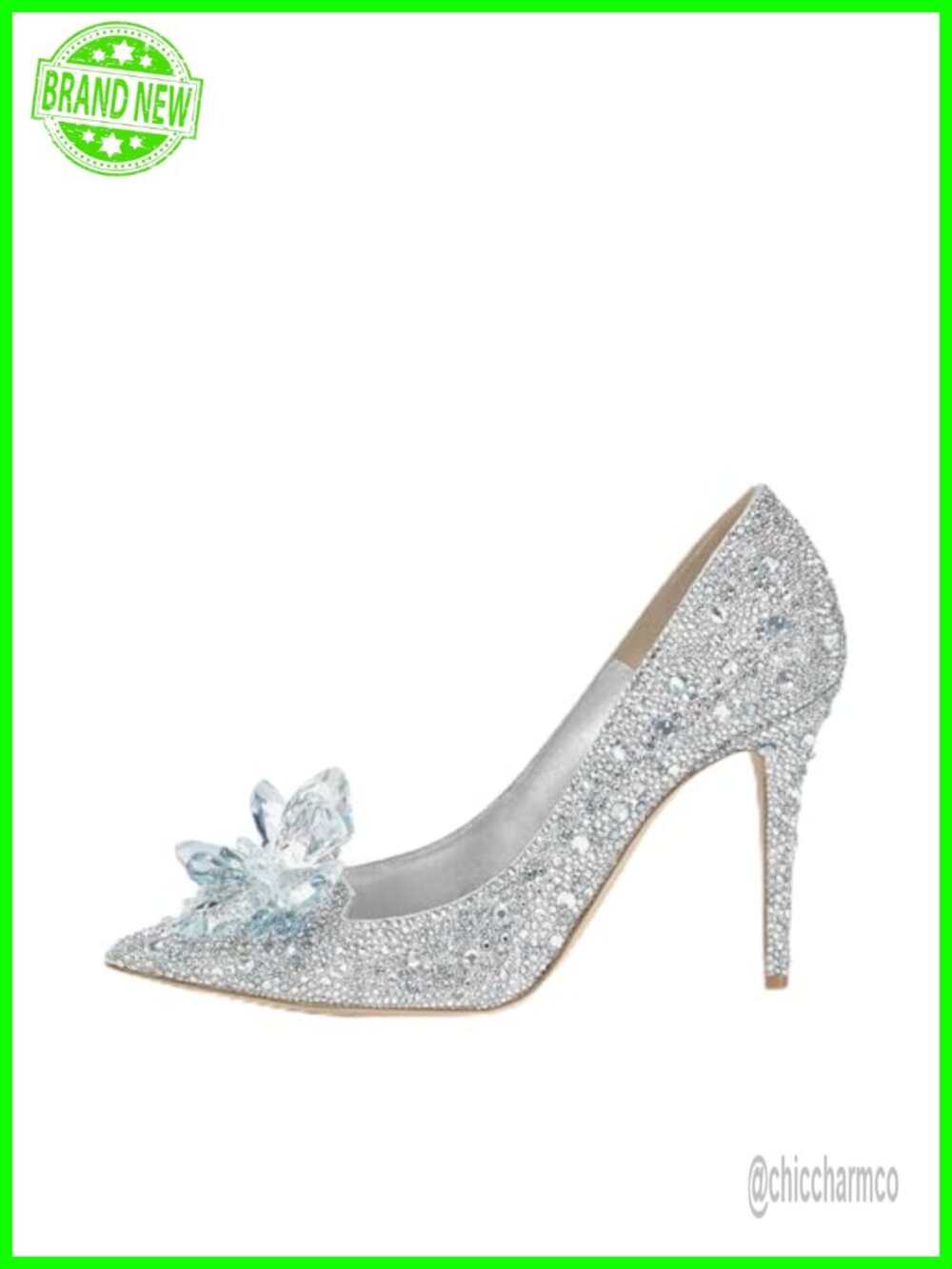 Crystal Rhinestone Pointed Toe Pumps Clear Stiletto High Heels